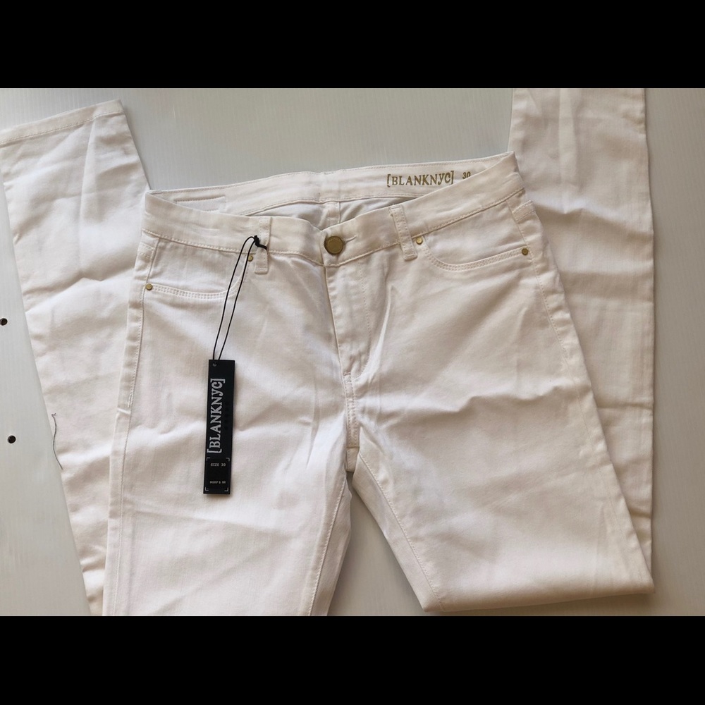 BLANKNYC Women's Spray On Slim Skinny Jeans White - Picture 8 of 8